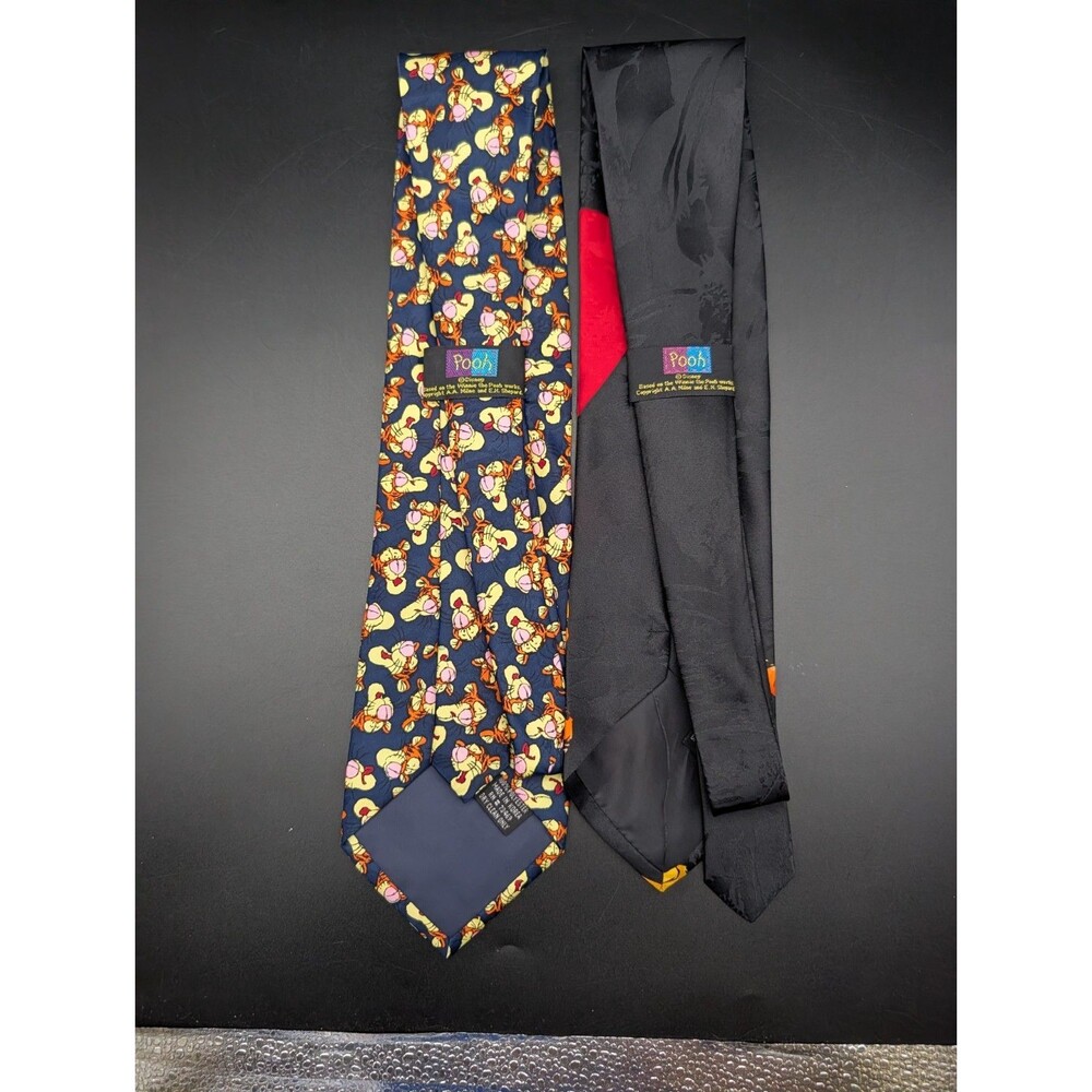 Winnie The Pooh Necktie Silk Vintage 90's Tigger RARE Lot of 2
